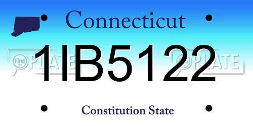 1IB5122 Connecticut License Plate