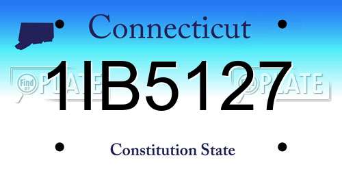 1IB5127 Connecticut License Plate