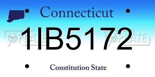 1IB5172 Connecticut License Plate