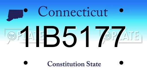 1IB5177 Connecticut License Plate