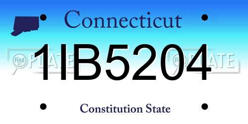 1IB5204 Connecticut License Plate