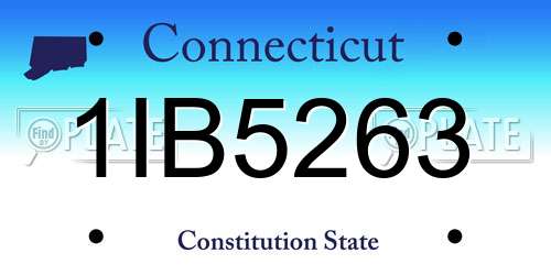 1IB5263 Connecticut License Plate