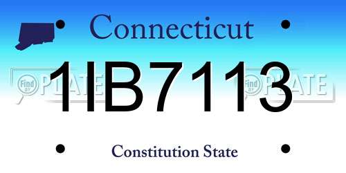 1IB7113 Connecticut License Plate