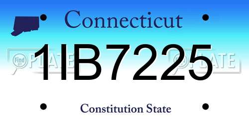 1IB7225 Connecticut License Plate