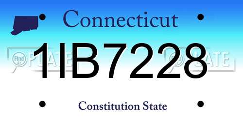 1IB7228 Connecticut License Plate