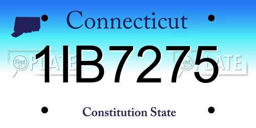 1IB7275 Connecticut License Plate