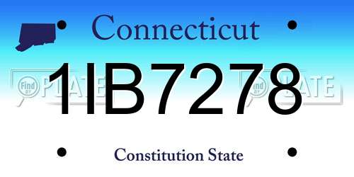 1IB7278 Connecticut License Plate