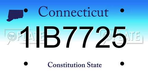 1IB7725 Connecticut License Plate