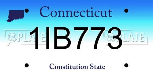 1IB773 Connecticut License Plate