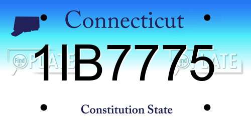 1IB7775 Connecticut License Plate