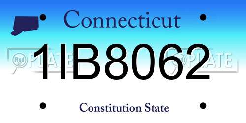 1IB8062 Connecticut License Plate