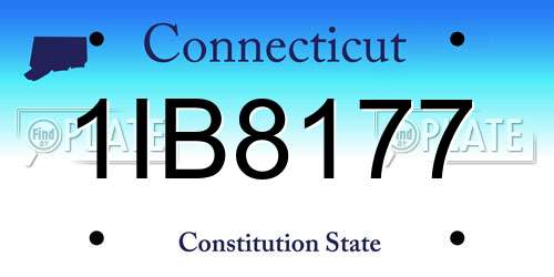 1IB8177 Connecticut License Plate