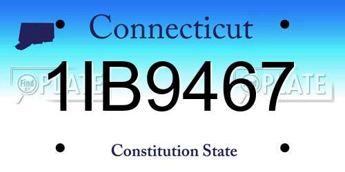 1IB9467 Connecticut License Plate