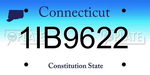 1IB9622 Connecticut License Plate