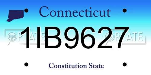 1IB9627 Connecticut License Plate