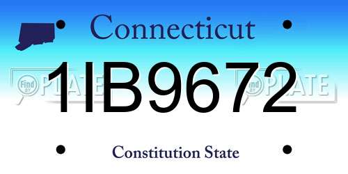 1IB9672 Connecticut License Plate