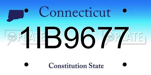 1IB9677 Connecticut License Plate
