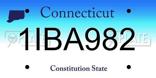 1IBA982 Connecticut License Plate