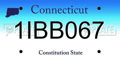 1IBB067 Connecticut License Plate