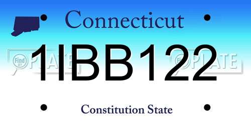 1IBB122 Connecticut License Plate