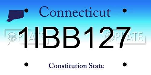 1IBB127 Connecticut License Plate