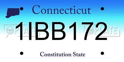 1IBB172 Connecticut License Plate