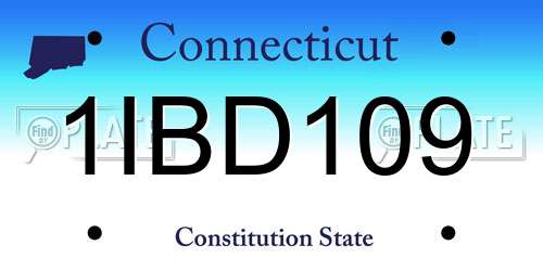 1IBD109 Connecticut License Plate