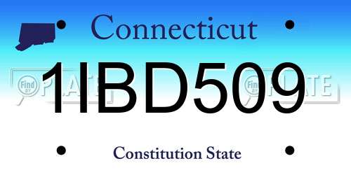 1IBD509 Connecticut License Plate
