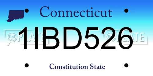 1IBD526 Connecticut License Plate