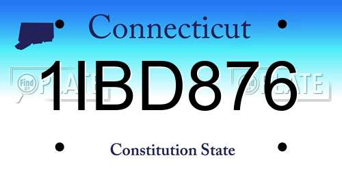 1IBD876 Connecticut License Plate
