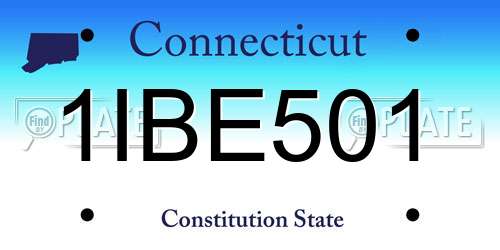 1IBE501 Connecticut License Plate
