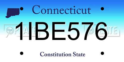 1IBE576 Connecticut License Plate