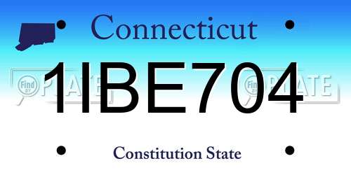 1IBE704 Connecticut License Plate