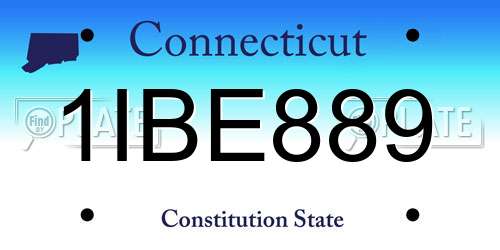 1IBE889 Connecticut License Plate