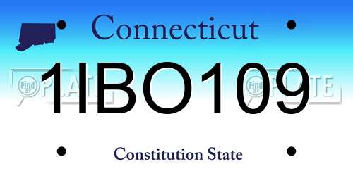 1IBO109 Connecticut License Plate