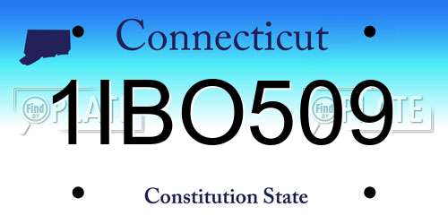 1IBO509 Connecticut License Plate