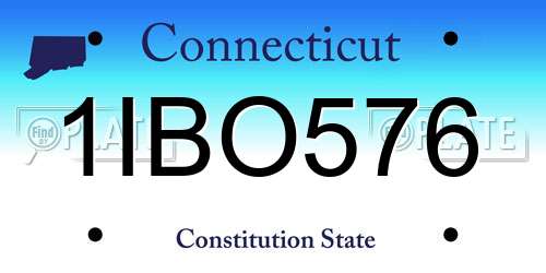 1IBO576 Connecticut License Plate