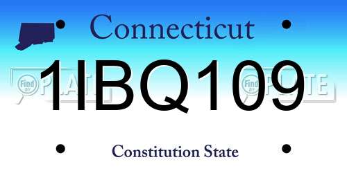 1IBQ109 Connecticut License Plate