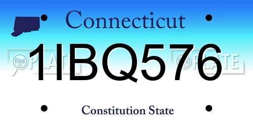 1IBQ576 Connecticut License Plate