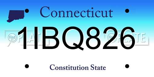 1IBQ826 Connecticut License Plate