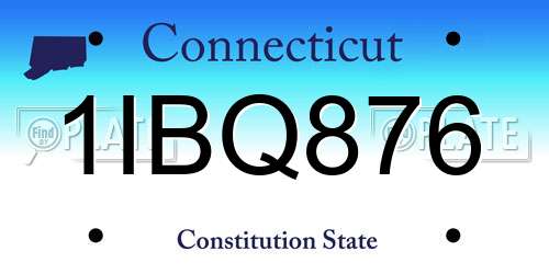 1IBQ876 Connecticut License Plate