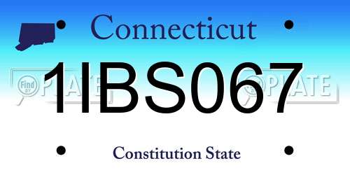 1IBS067 Connecticut License Plate