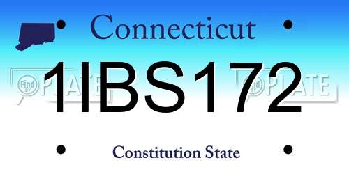 1IBS172 Connecticut License Plate