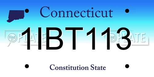 1IBT113 Connecticut License Plate