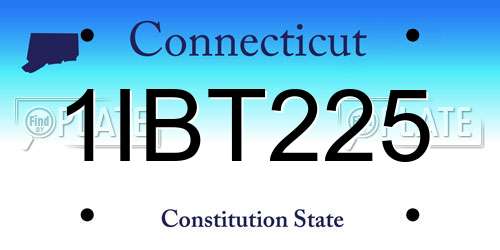 1IBT225 Connecticut License Plate