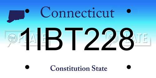 1IBT228 Connecticut License Plate