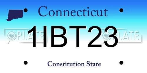 1IBT23 Connecticut License Plate