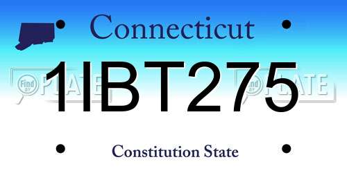 1IBT275 Connecticut License Plate