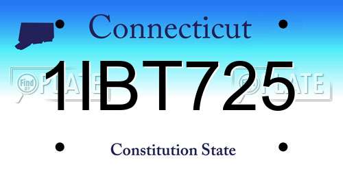 1IBT725 Connecticut License Plate