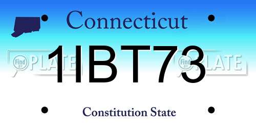 1IBT73 Connecticut License Plate